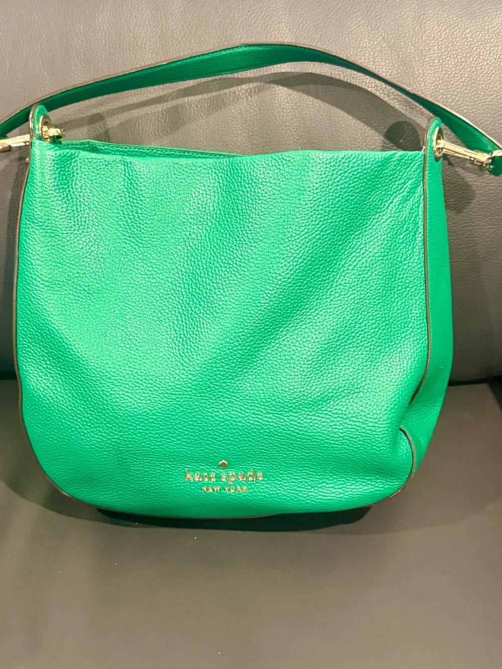 Kate Spade Emerald Green Pebbled Leather Shoulder Bag
